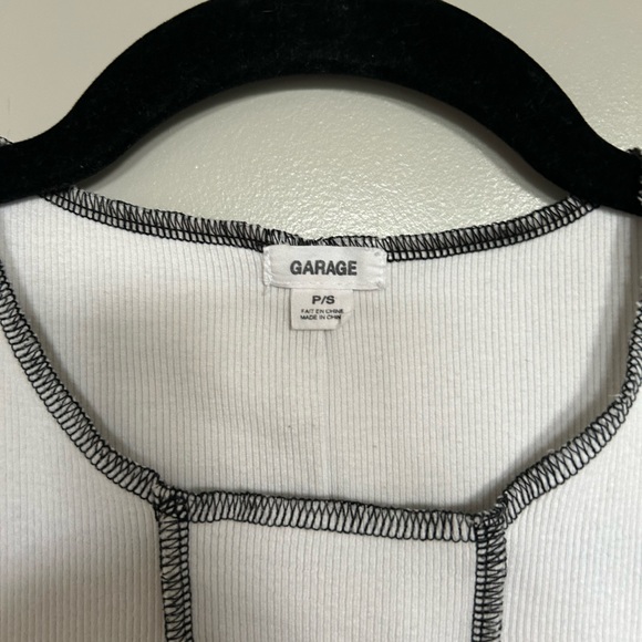 Garage White Fitted Crop Tank Top - Picture 2 of 3